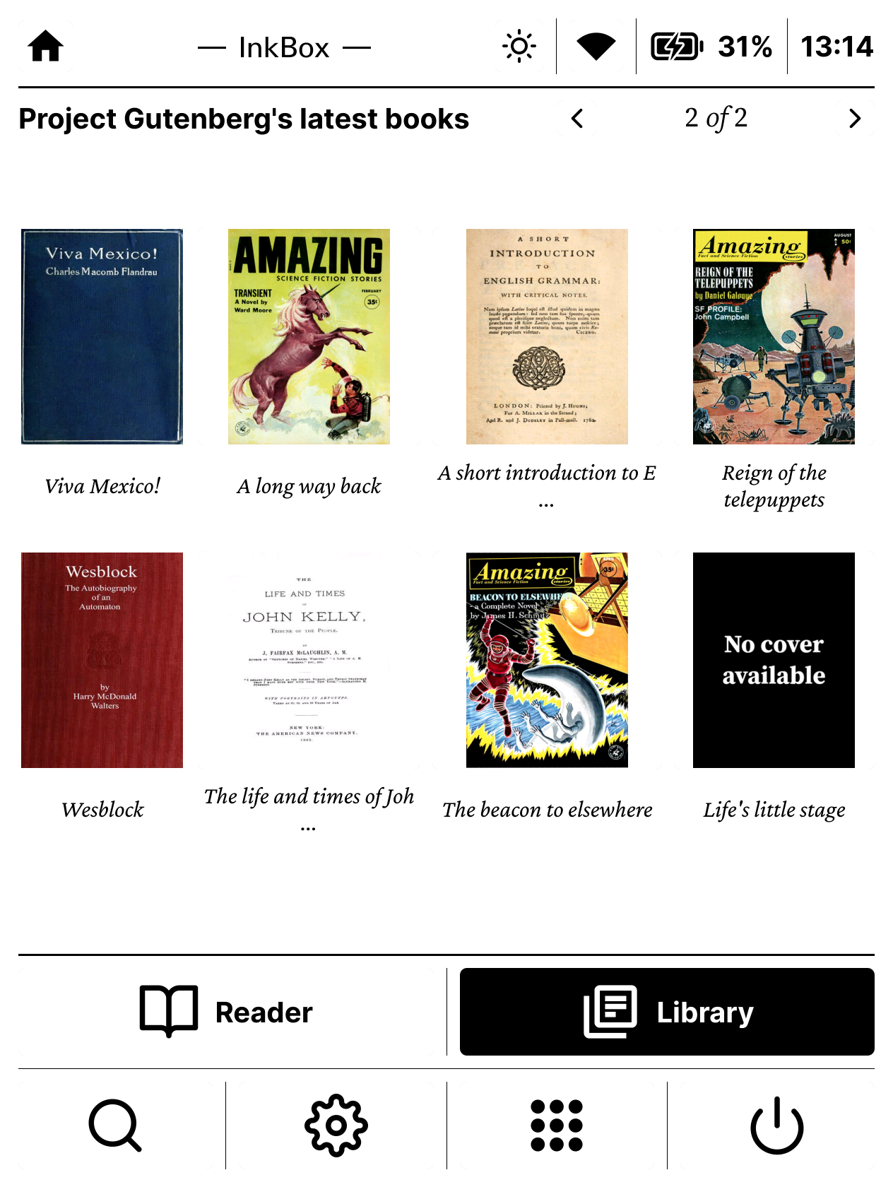 Online library: Main view