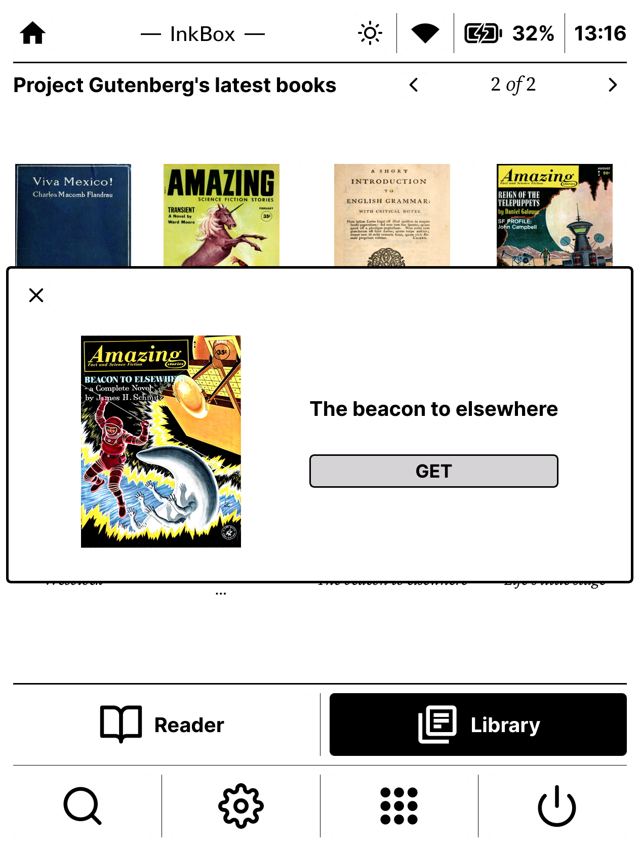 Online library: Book info dialog