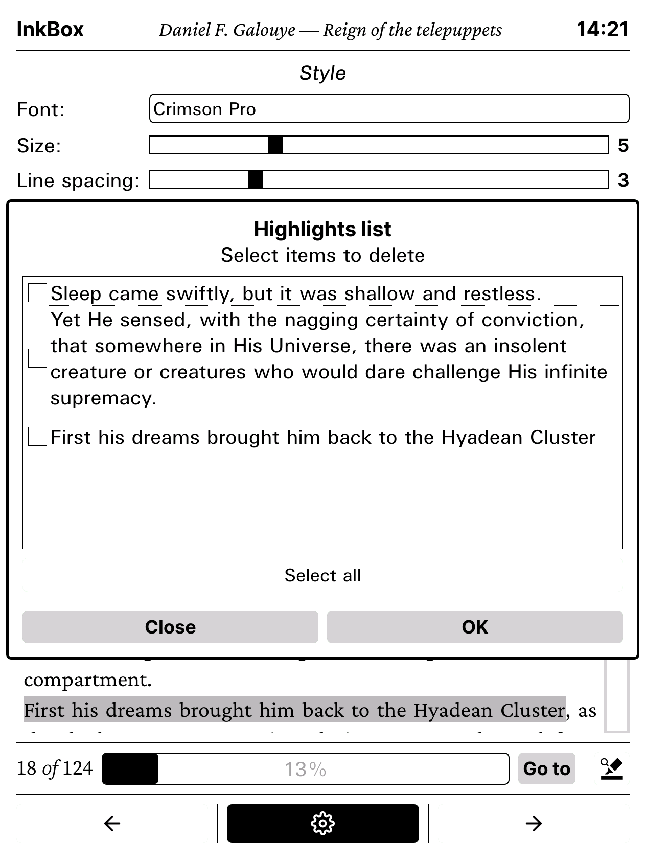 Reader framework: 'Go to page' function